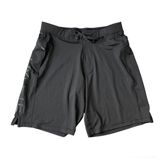 Men's M Hylete Black Above The Knee Athletic Active Drawstring Pocket Shorts - Picture 2 of 3